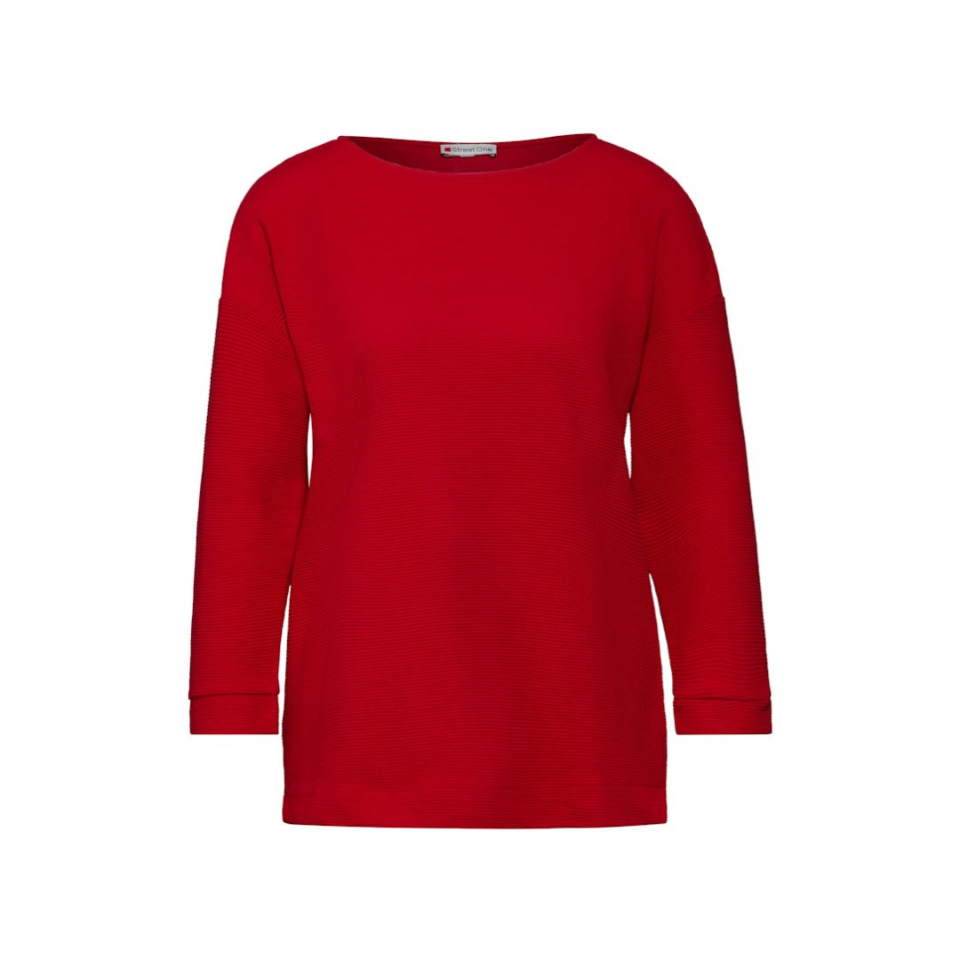 Street One - Damen Langarmshirt - Rot - Größe: 38 - bei Tara-M