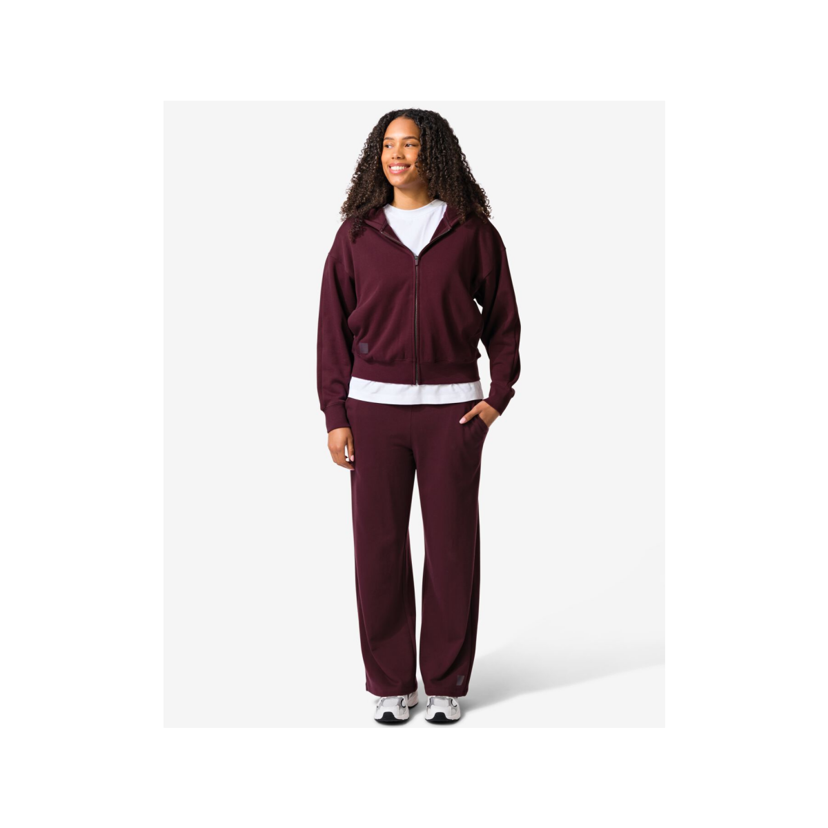 HEMA Dames sweatbroek loose fit bordeauxrood (bordeauxrood)