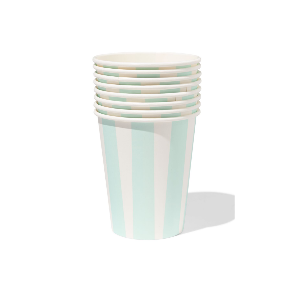 HEMA HEMA Bekers 250ml Papier Strepen - 8 Stuks (blauw)