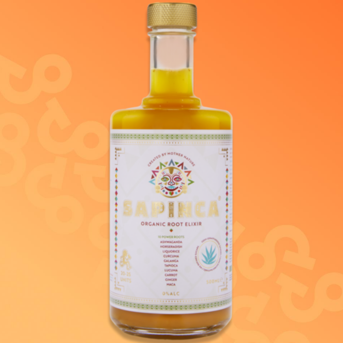 Bottle of Sapinca Organic Root Elixir 50 cl