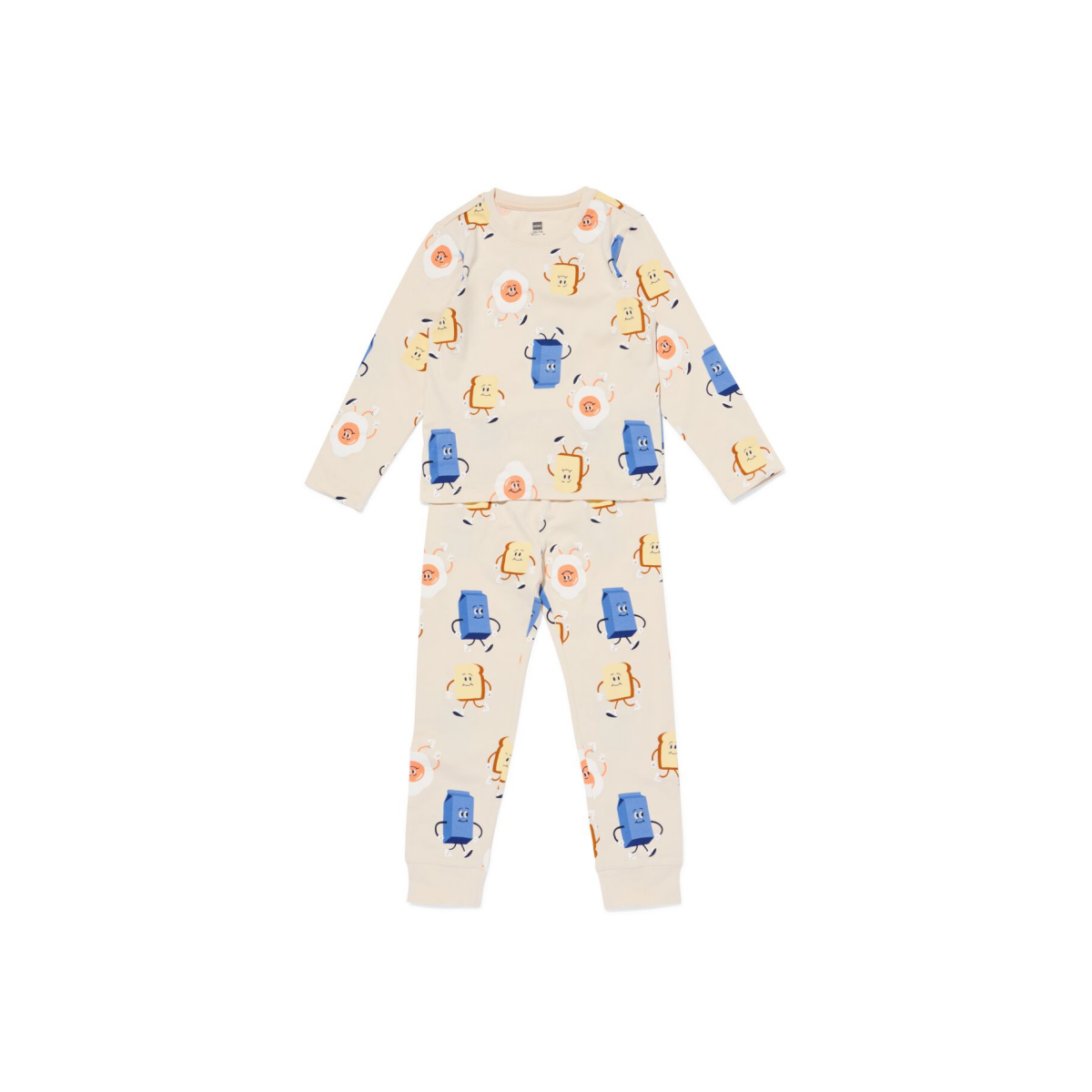 HEMA HEMA Kinderpyjama Ontbijt Gebroken Wit (gebroken wit)