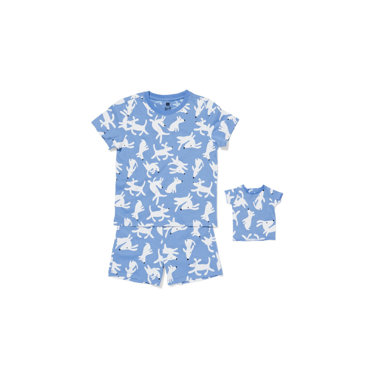 HEMA Kindershortama honden met poppenpyjama blauw (blauw)