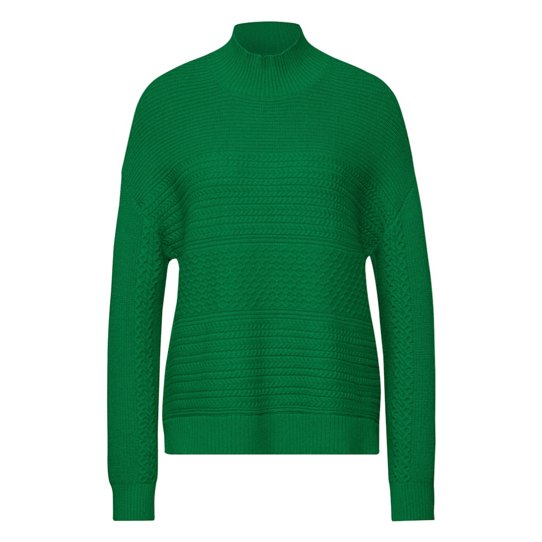 Street One Strukturpullover Turtleneck Polyester-Polyacryl-Viskose-Nylon Vibrant Green