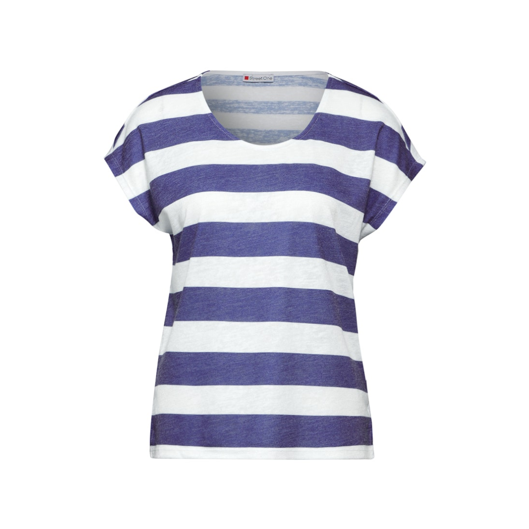 Street One - Damen T-Shirt - Blau - Größe: 40 - bei Tara-M
