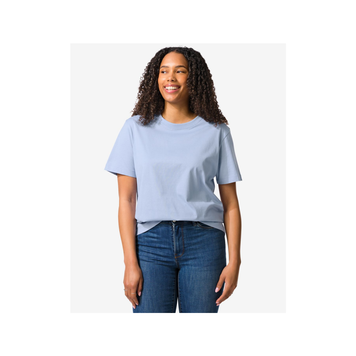 HEMA Dames T-shirt Larissa jersey lichtblauw (lichtblauw)