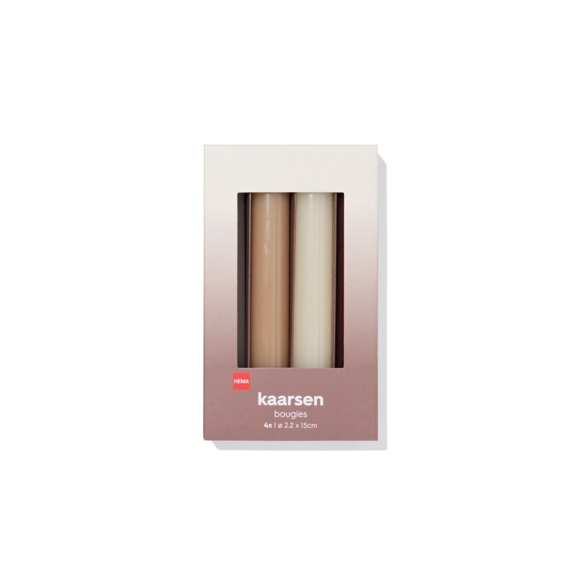 HEMA HEMA Huishoudkaarsen 16x⌀2.2cm Naturel - 4 Stuks (naturel)