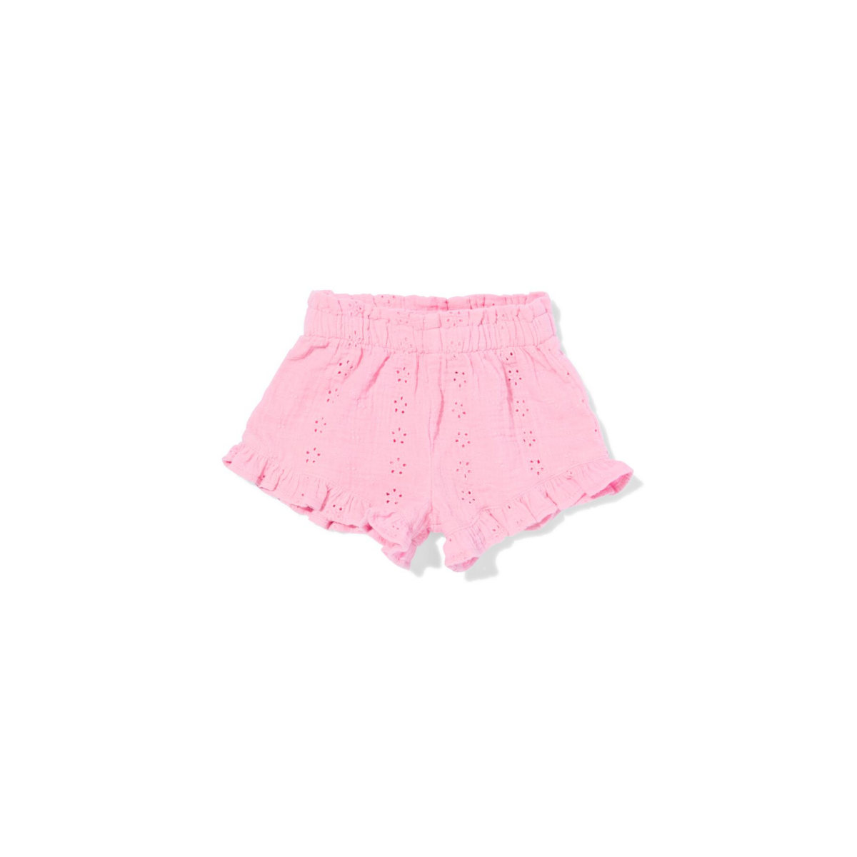HEMA Babyshort comfy fit broderie roze (roze)