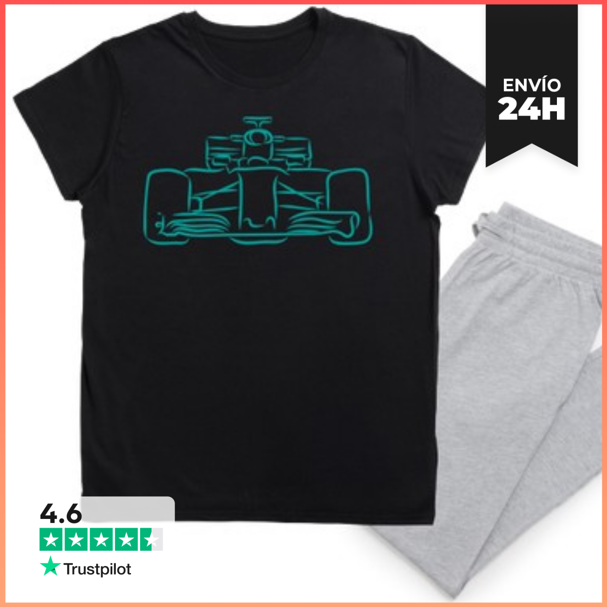 Pijama F1 BOCETO SILUETA COCHE laTostadora