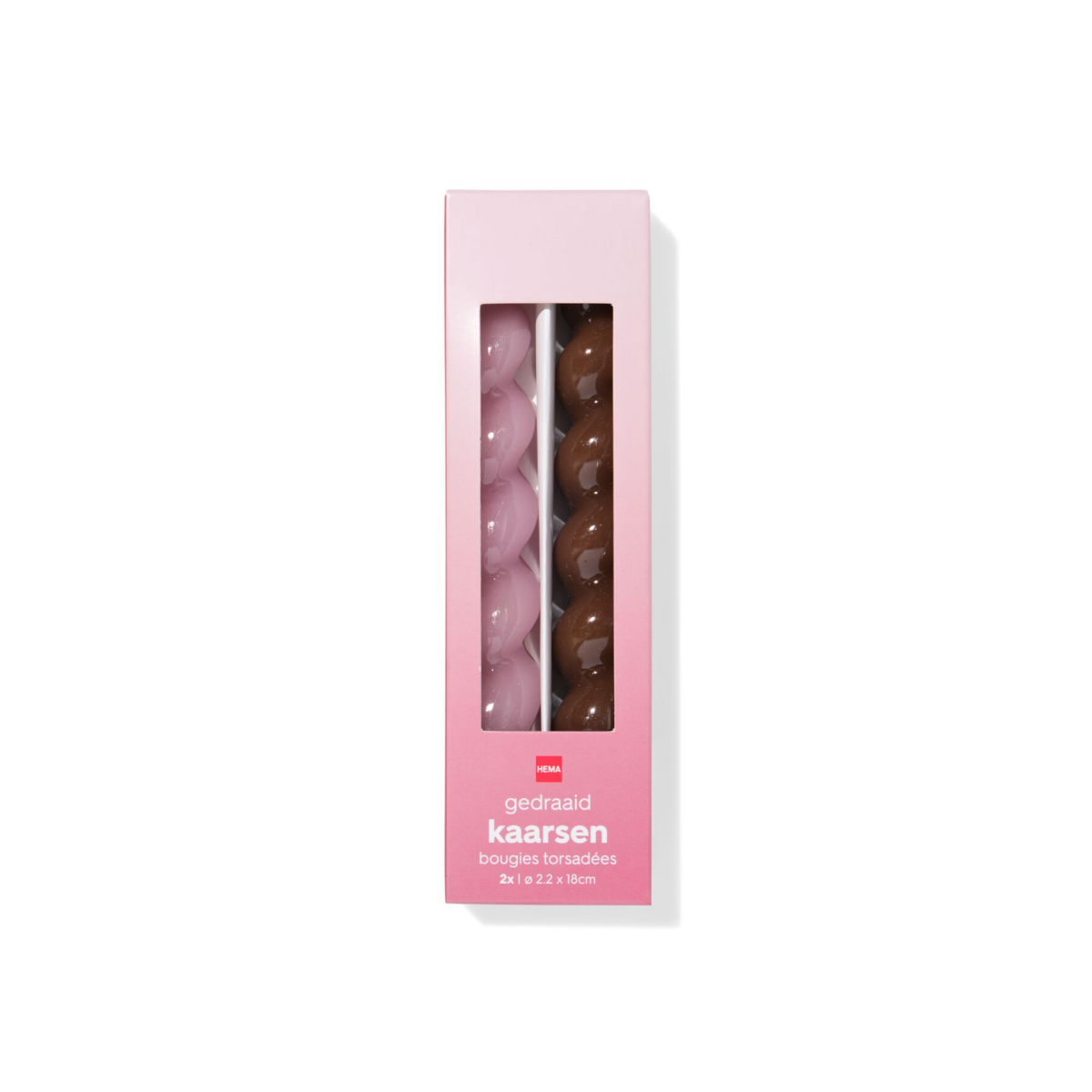 HEMA HEMA Huishoudkaarsen ⌀2.2x20cm Draai Roze - 2 Stuks (roze)