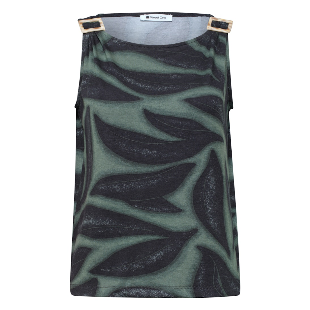 Street One - Damen Top - deep bound green - Größe: 44 - bei Tara-M
