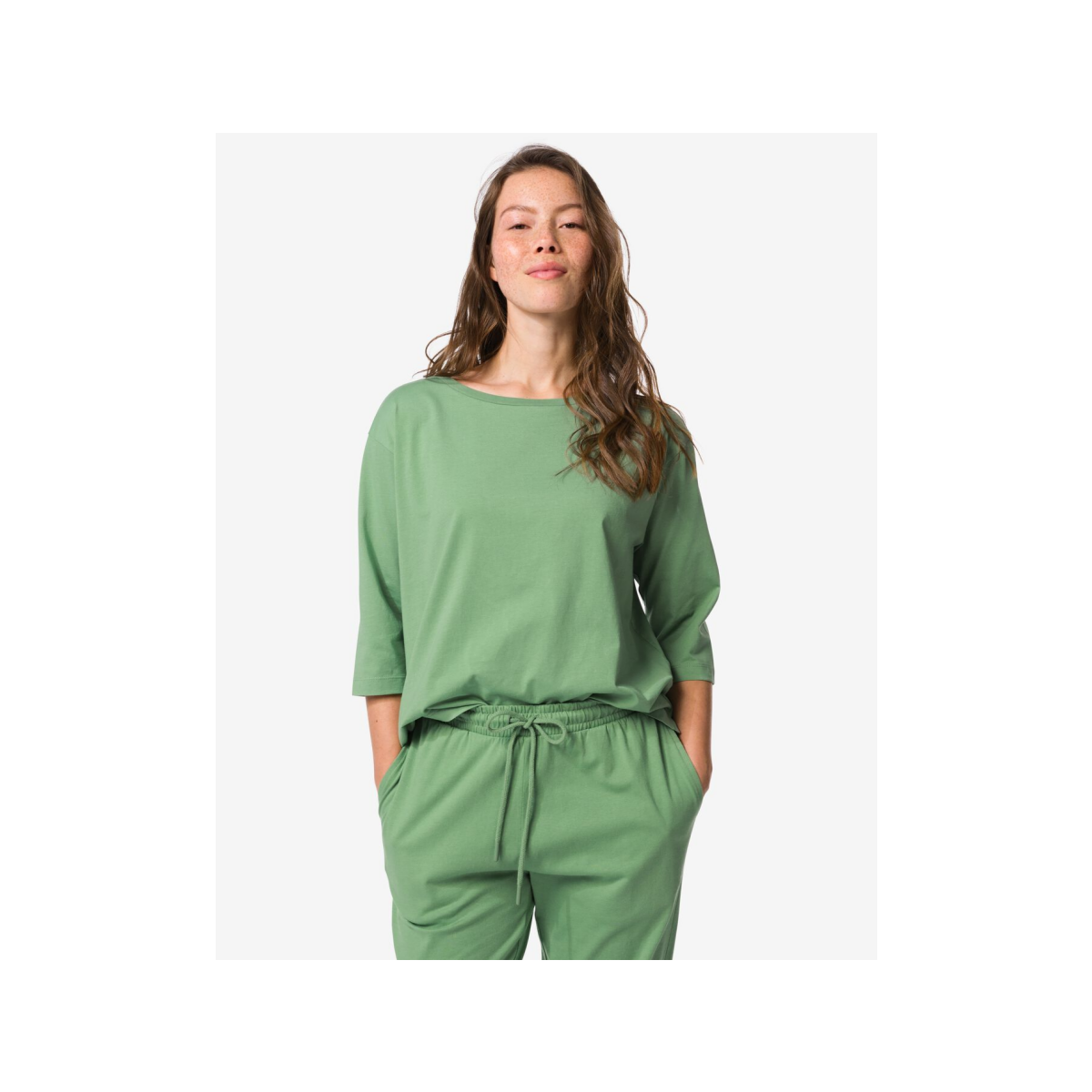 HEMA Damespyjamatop jersey groen (groen)