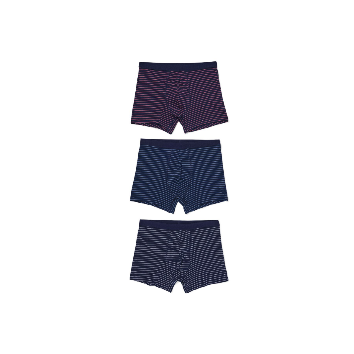 HEMA Herenboxer strepen - 3 stuks donkerblauw (donkerblauw)