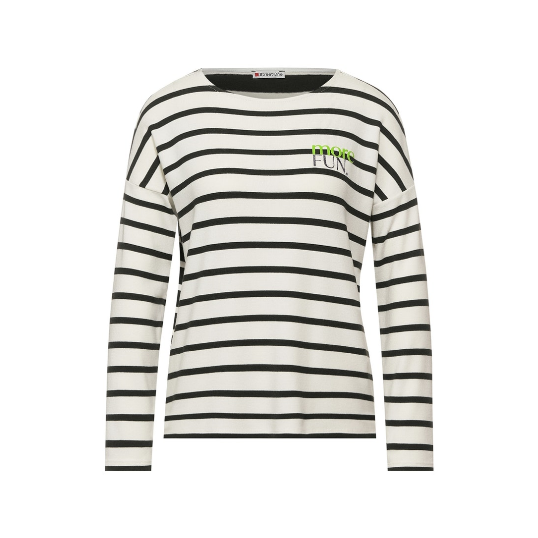 Street One - Damen Langarmshirt - Weiß - Größe: 38 - bei Tara-M