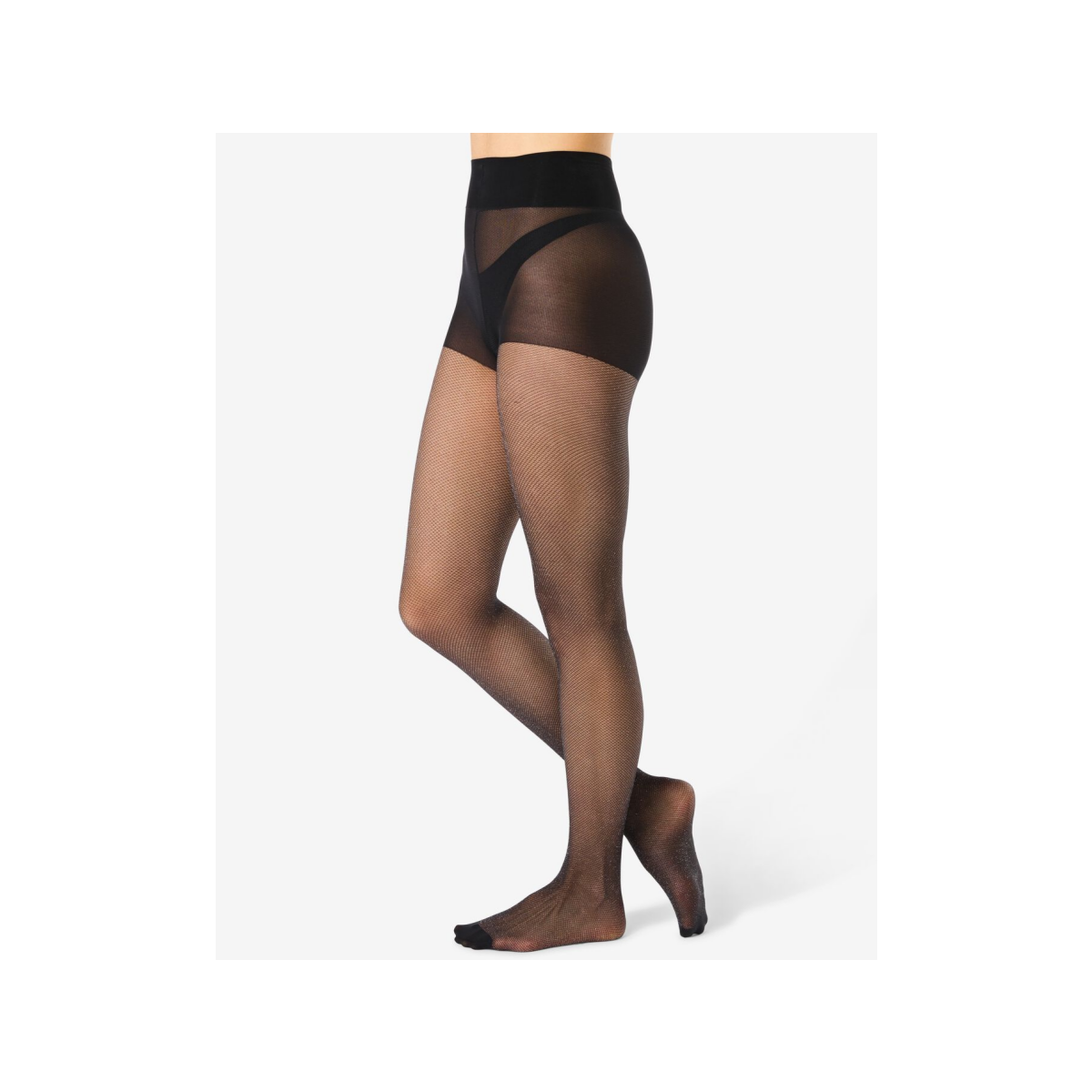HEMA Dames fashion netpanty glitter zwart (zwart)