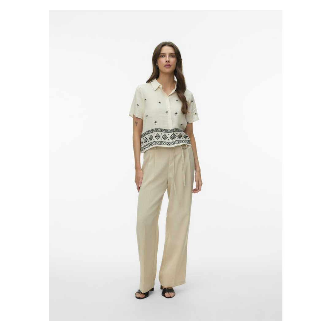 Vero Moda - Damen Kurzarmbluse - Weiß - Größe: L - bei Tara-M