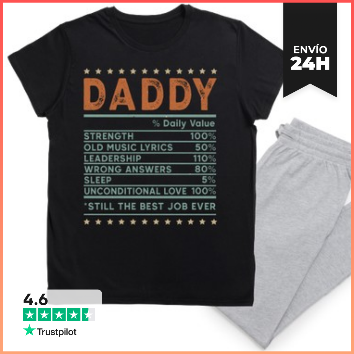 Pijama DADDY DAILY VALUE BEST JOB EVER laTostadora