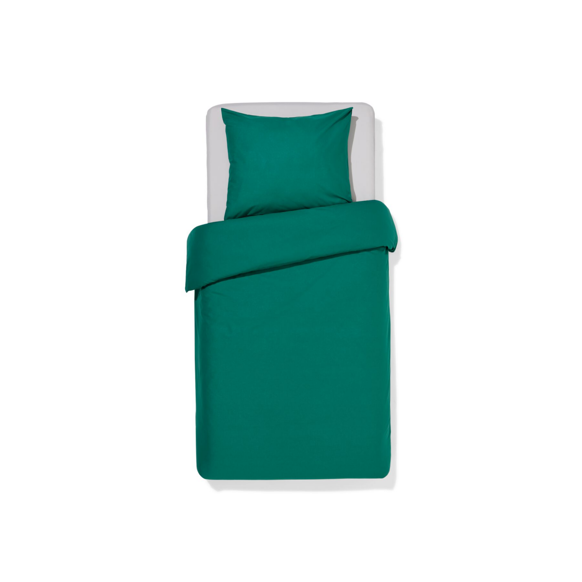 HEMA HEMA Dekbedovertrek 140x200/220cm Zacht Katoen Donkergroen (middengroen)