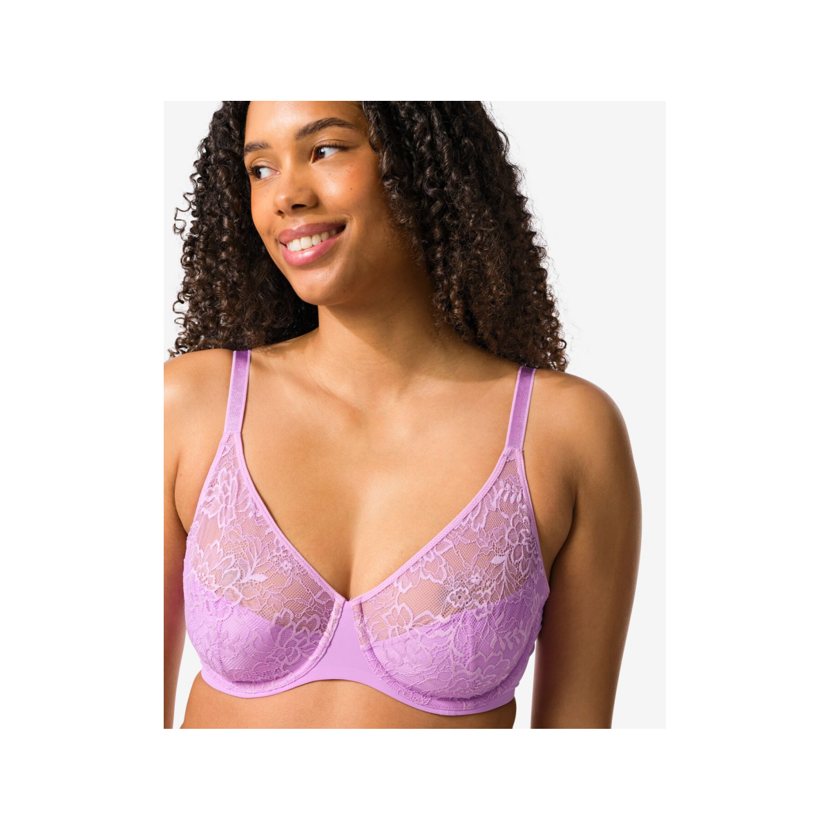 HEMA HEMA Niet Voorgevormde Kanten Bh Met Beugel Paars (paars)