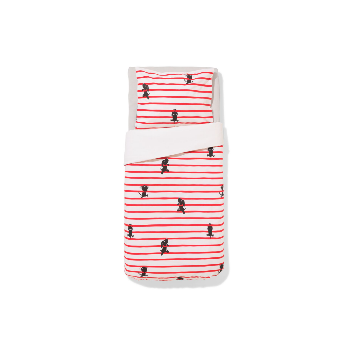 HEMA HEMA Takkie Peuterdekbedovertrek 120x150cm Zacht Katoen Met Poppenslaapzakje (rood)