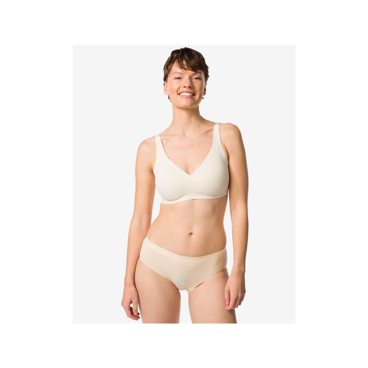 HEMA Dameshipster naadloos micro met kant naturel (naturel)