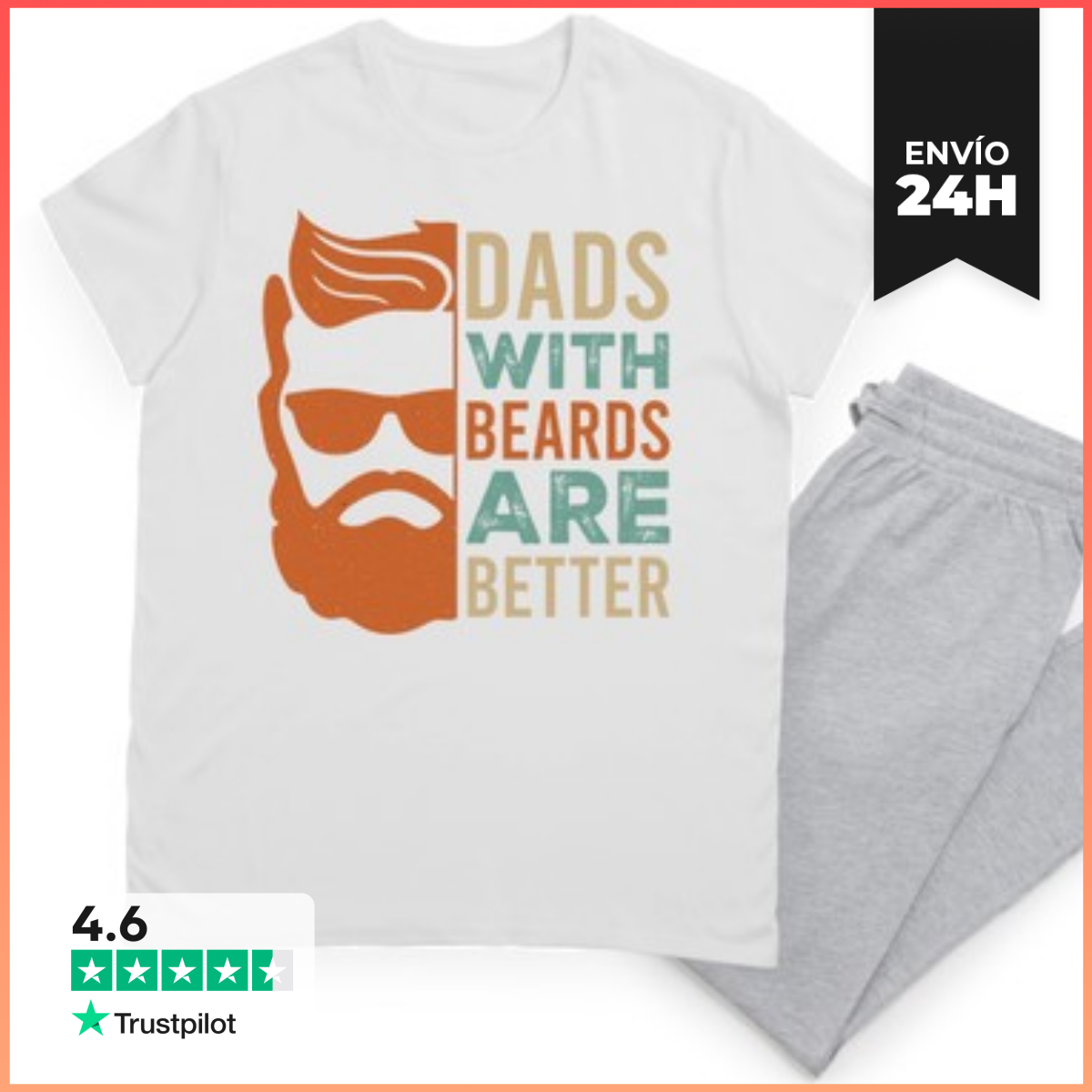 Pijama DADS WITH BEARDS ARE BETTER laTostadora