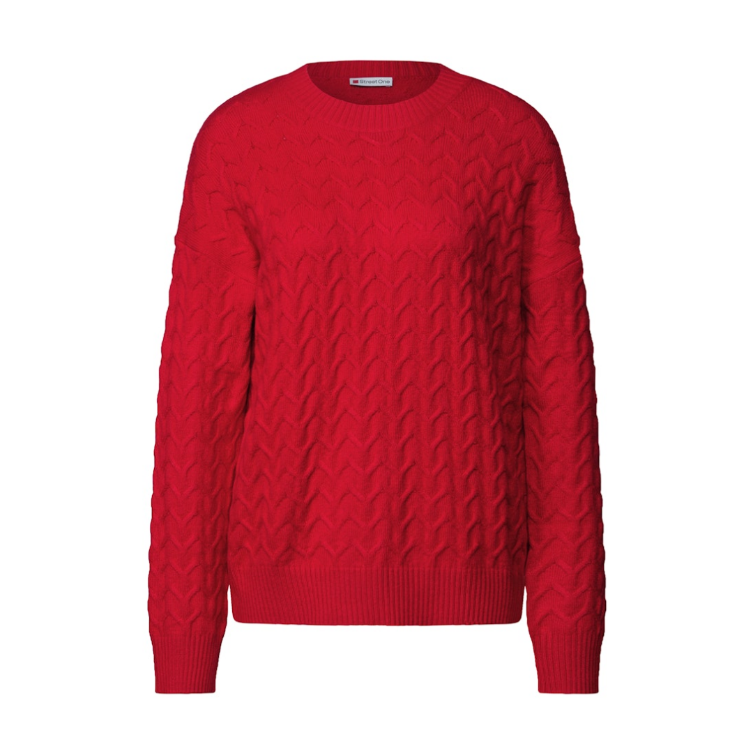 Street One - Damen Pullover - Rot - Größe: 42 - bei Tara-M