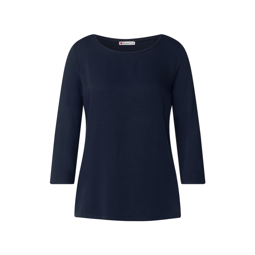 Street One - Damen Langarmshirt - Blau - Größe: 38 - bei Tara-M