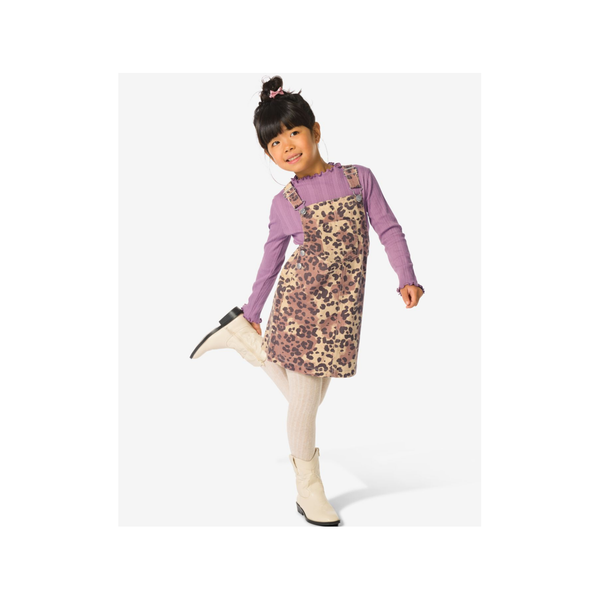 HEMA HEMA Kinderjurk Dierenprint Lichtbruin (lichtbruin)