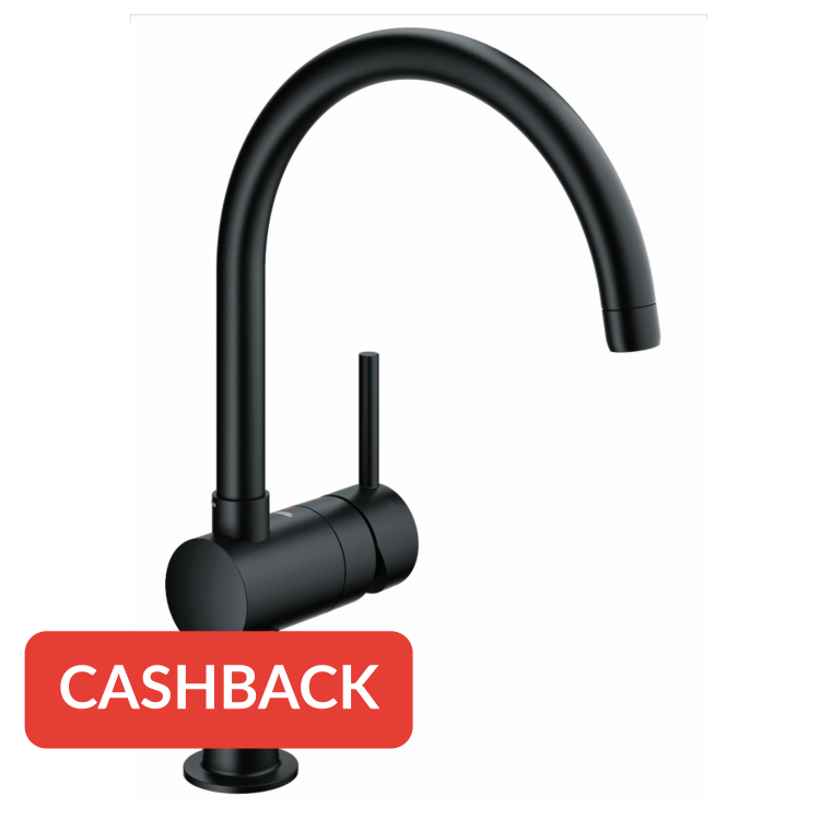 Grohe Minta keukenmengkraan met draaibare C-uitloop zwart