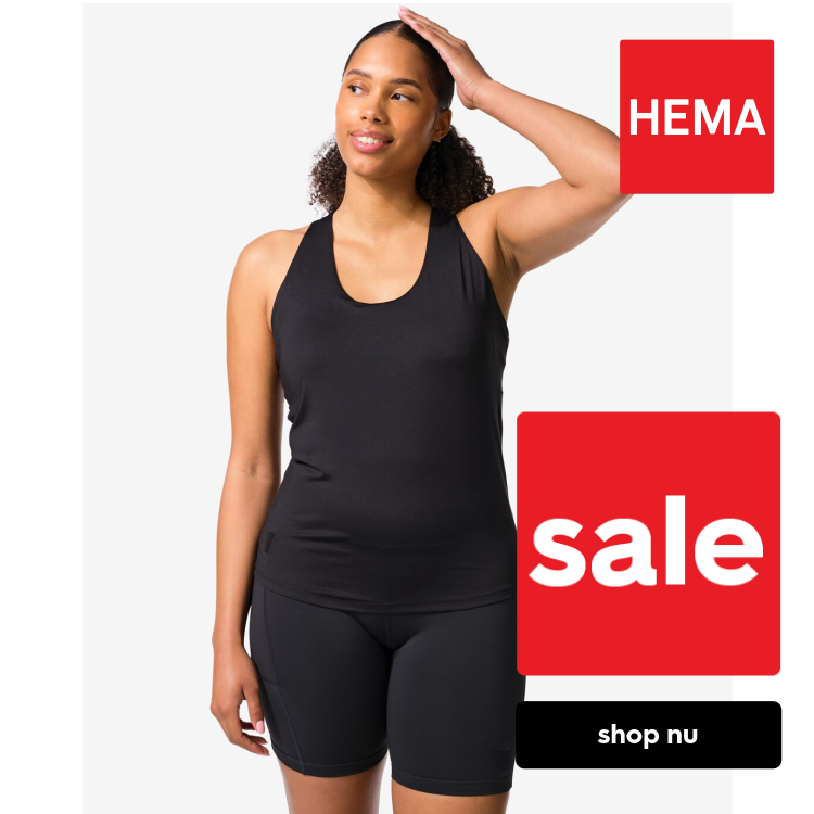 HEMA Damessporttop met ingebouwde bh light support zwart (zwart)