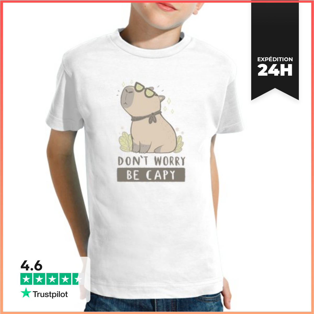 Tee Shirt Pour Enfant Manche Courte êTre Capy-image