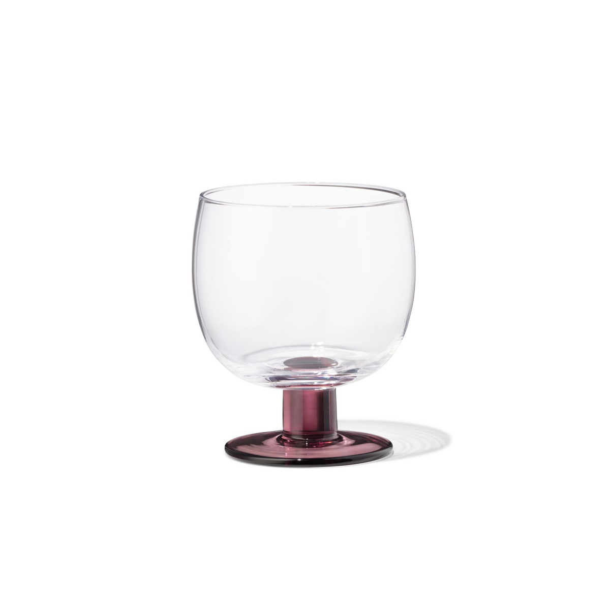 HEMA HEMA Wijnglas 290ml Glas Gekleurde Voet (bordeauxrood)