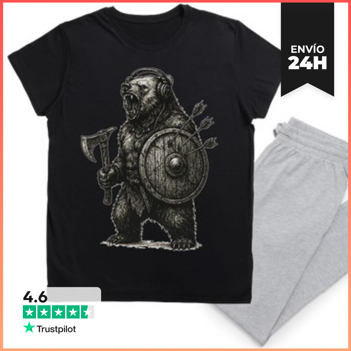Pijama Oso berserker vikingo vintage laTostadora