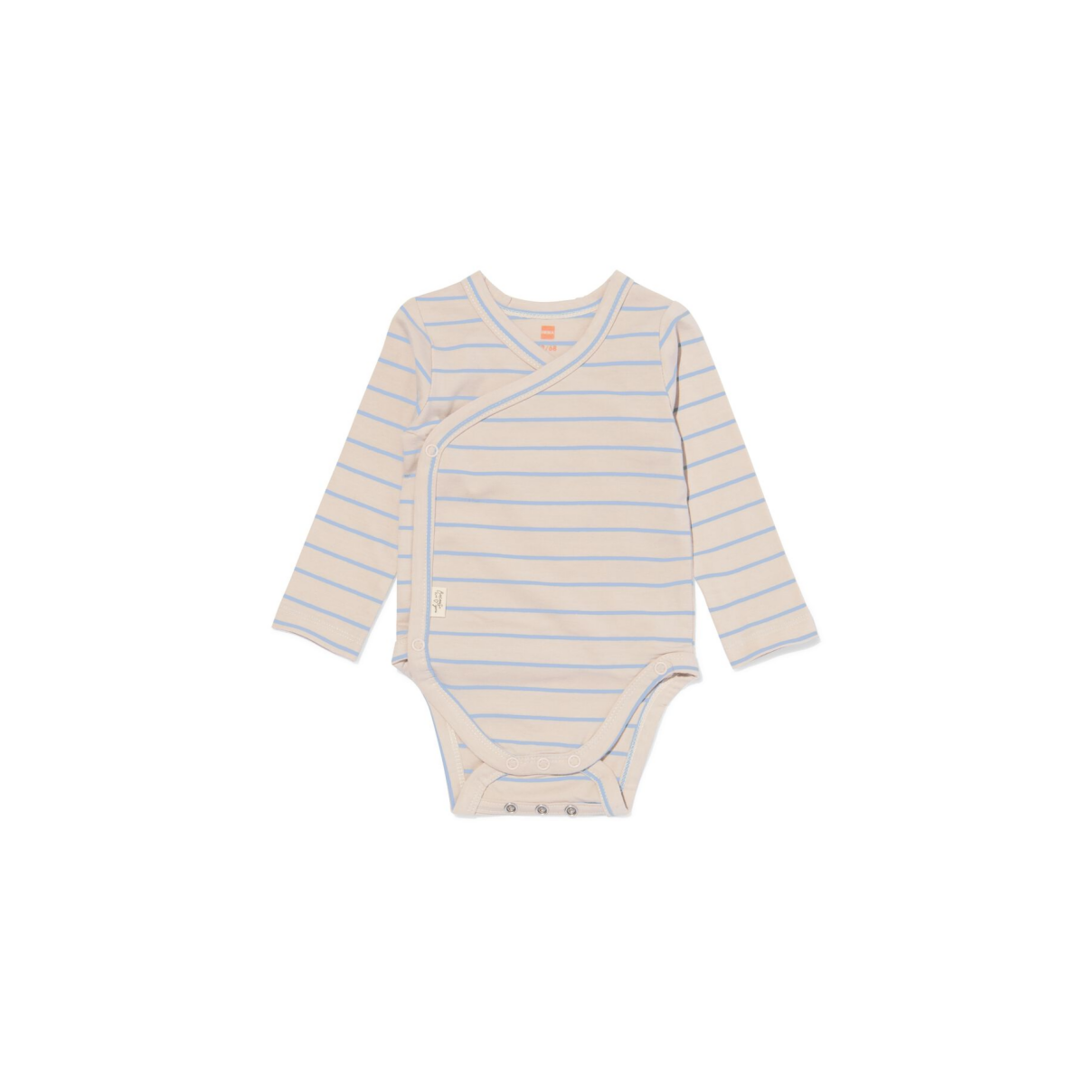 HEMA Newborn meegroei overslagromper strepen ecru (ecru)