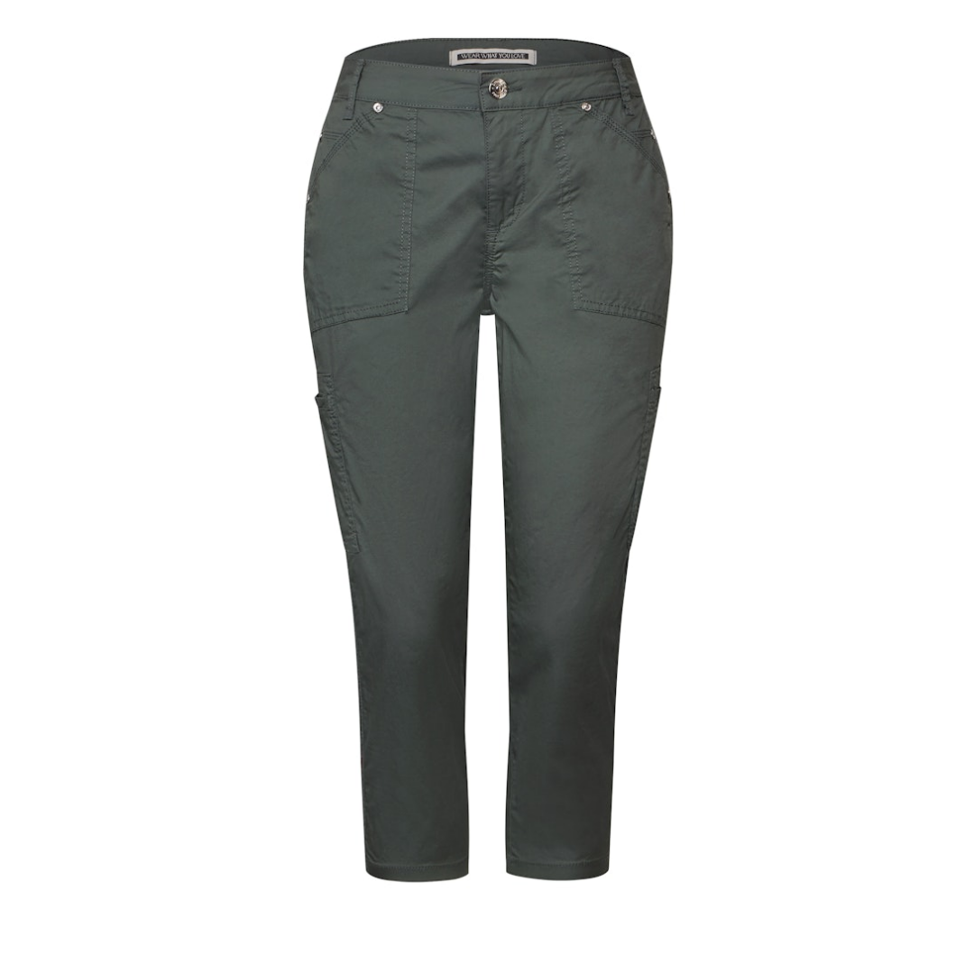 Street One Shorts 3/4 Hose Baumwolle-Esasthan Marshy Green