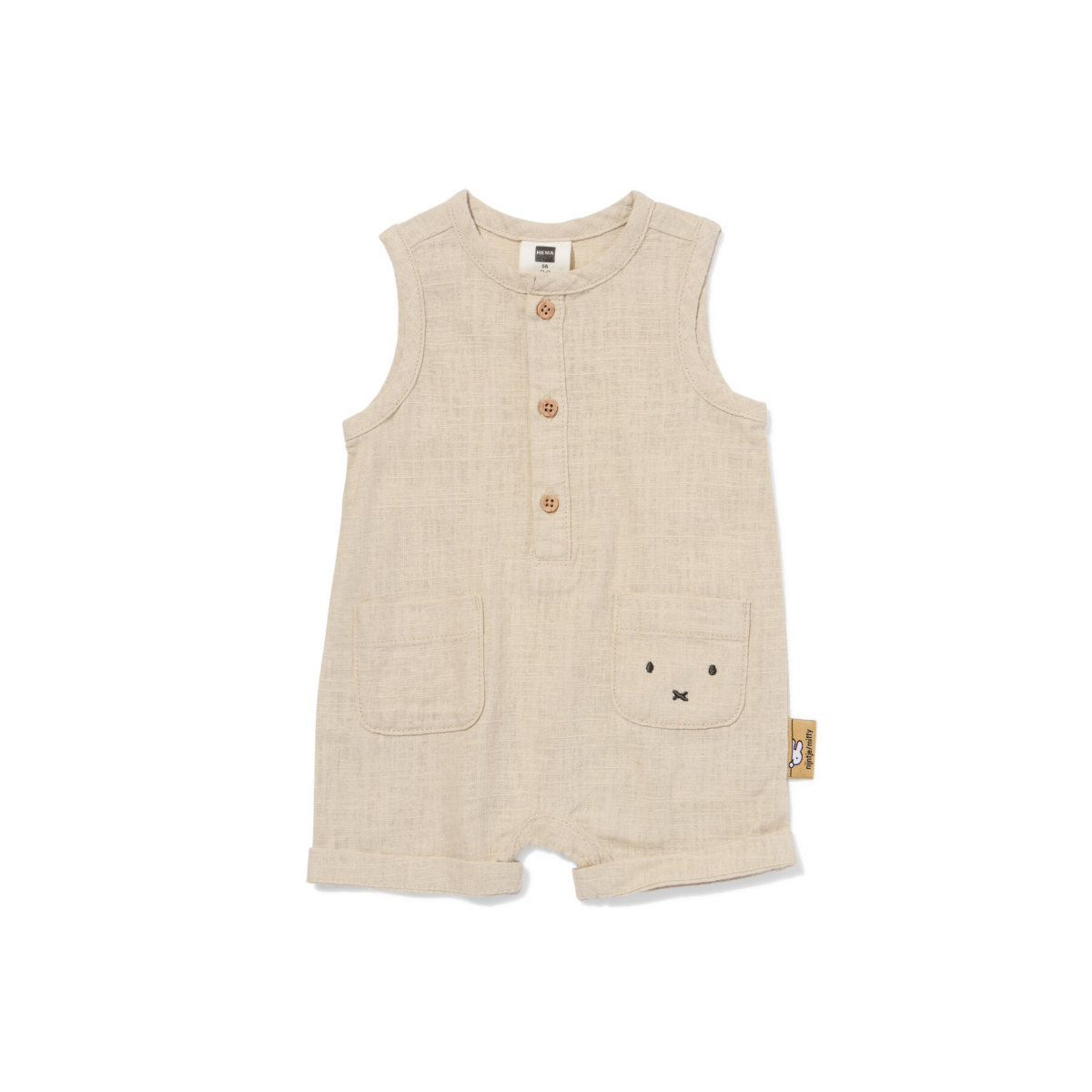 HEMA Nijntje newborn jumpsuit linnen zand (zand)
