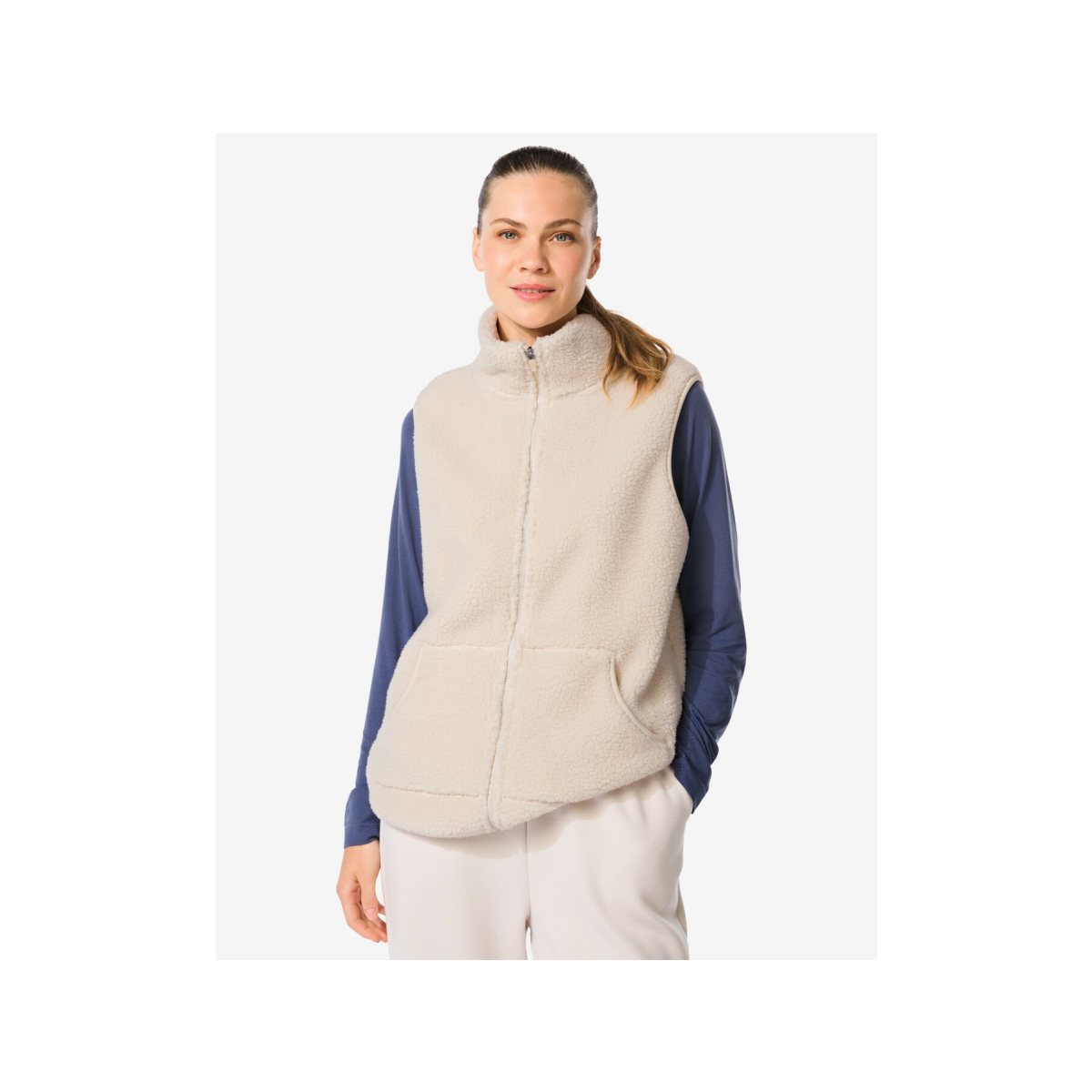 HEMA Dames sherpa bodywarmer creme (creme)