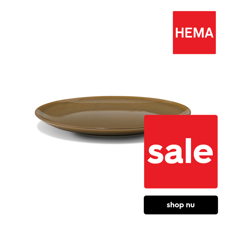 HEMA Dinerbord Ø26.4cm Monaco aardewerk donkerbruin (donkerbruin)