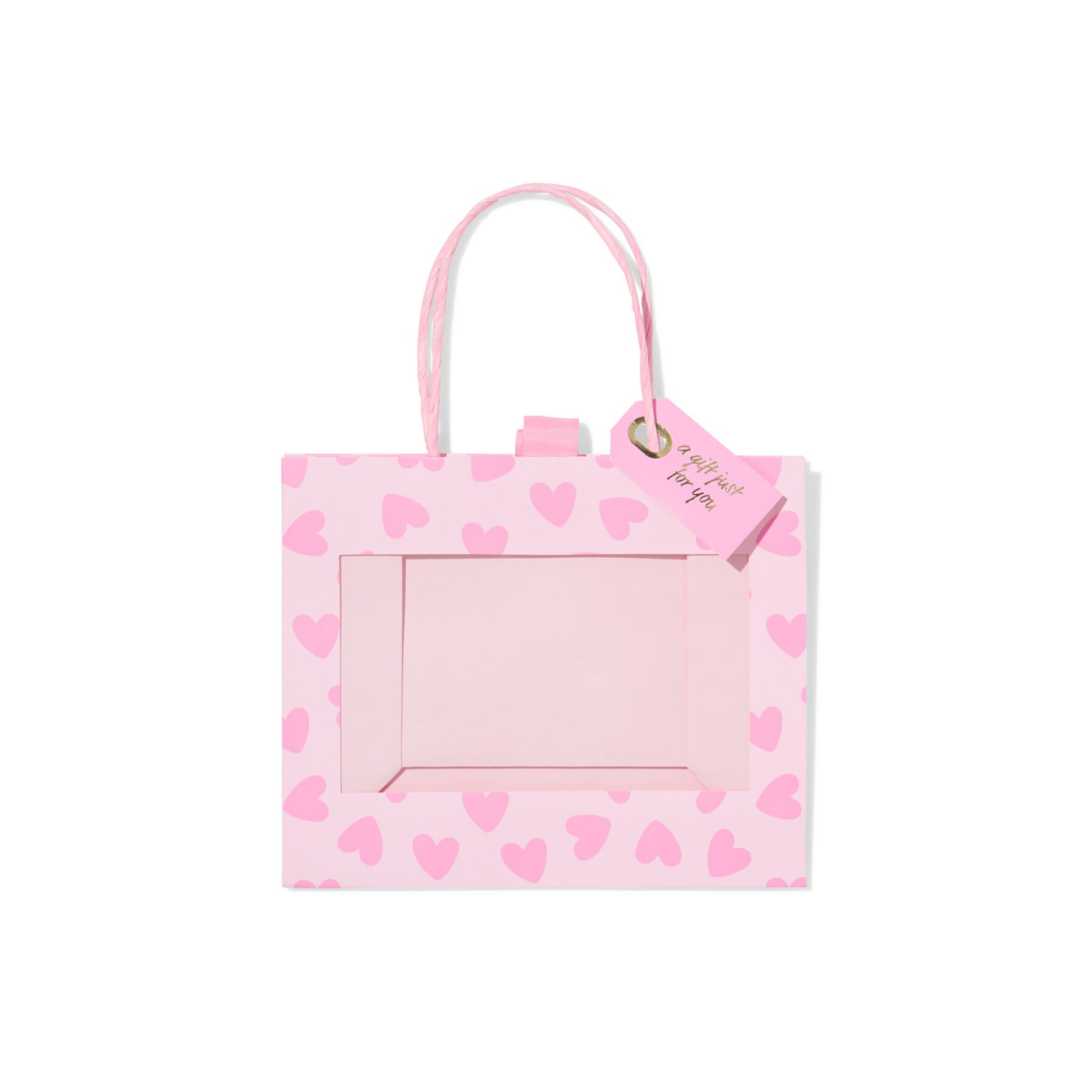 HEMA Cadeautas 24x11x20cm hartjes roze