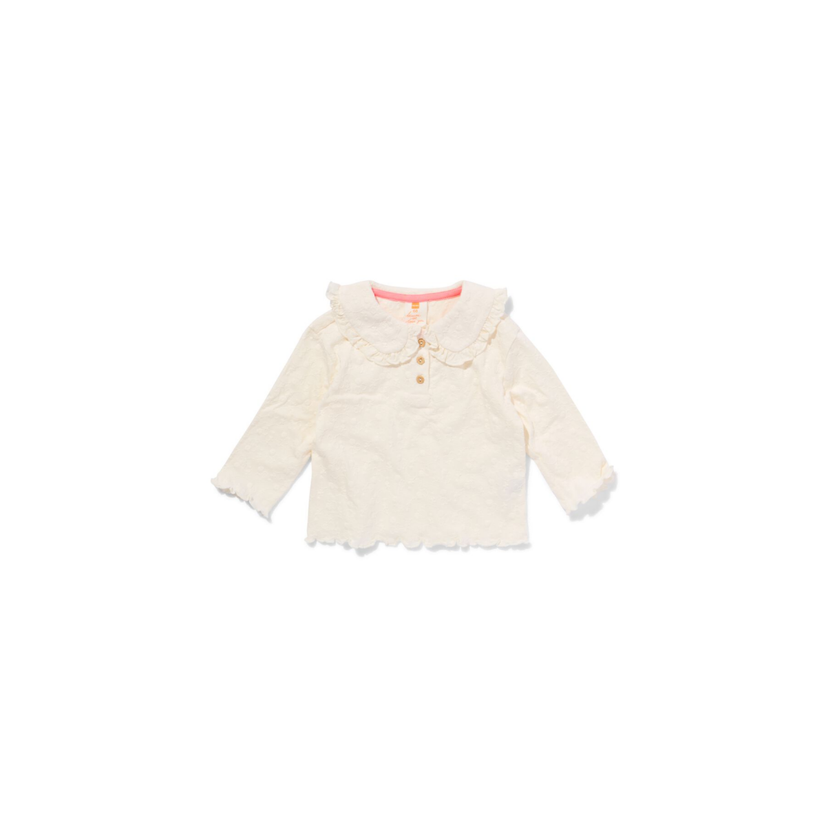 HEMA HEMA Baby T-shirt Met Kraag Gebroken Wit (gebroken wit)
