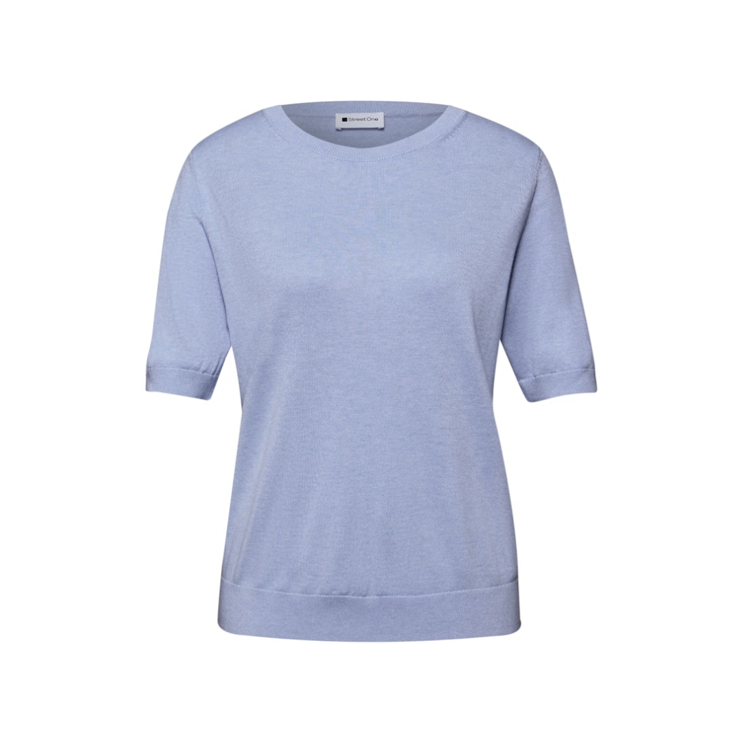 Street One - Damen Pullover - cashmere blue mel. - Größe: 44 - bei Tara-M