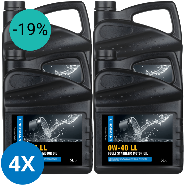 Lindemann Motorolie 0W-40 LL - Doos 4x5L | C3 | voor oa VW, BMW, Opel | Longlife | Volsynthetisch | Benzine & Diesel