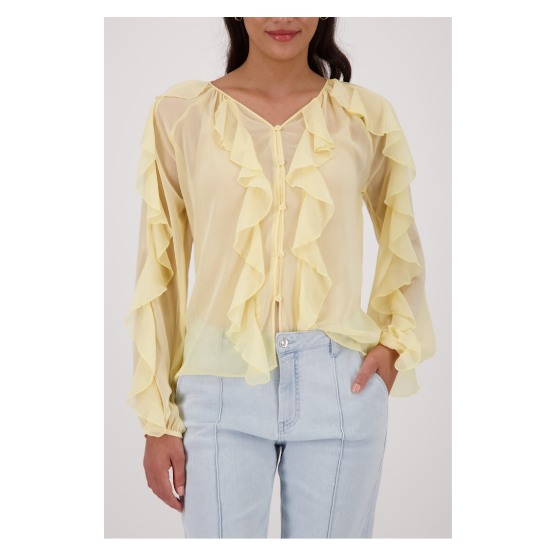 Monari - Damen Langarmbluse - pastel yellow - Größe: 40 - bei Tara-M