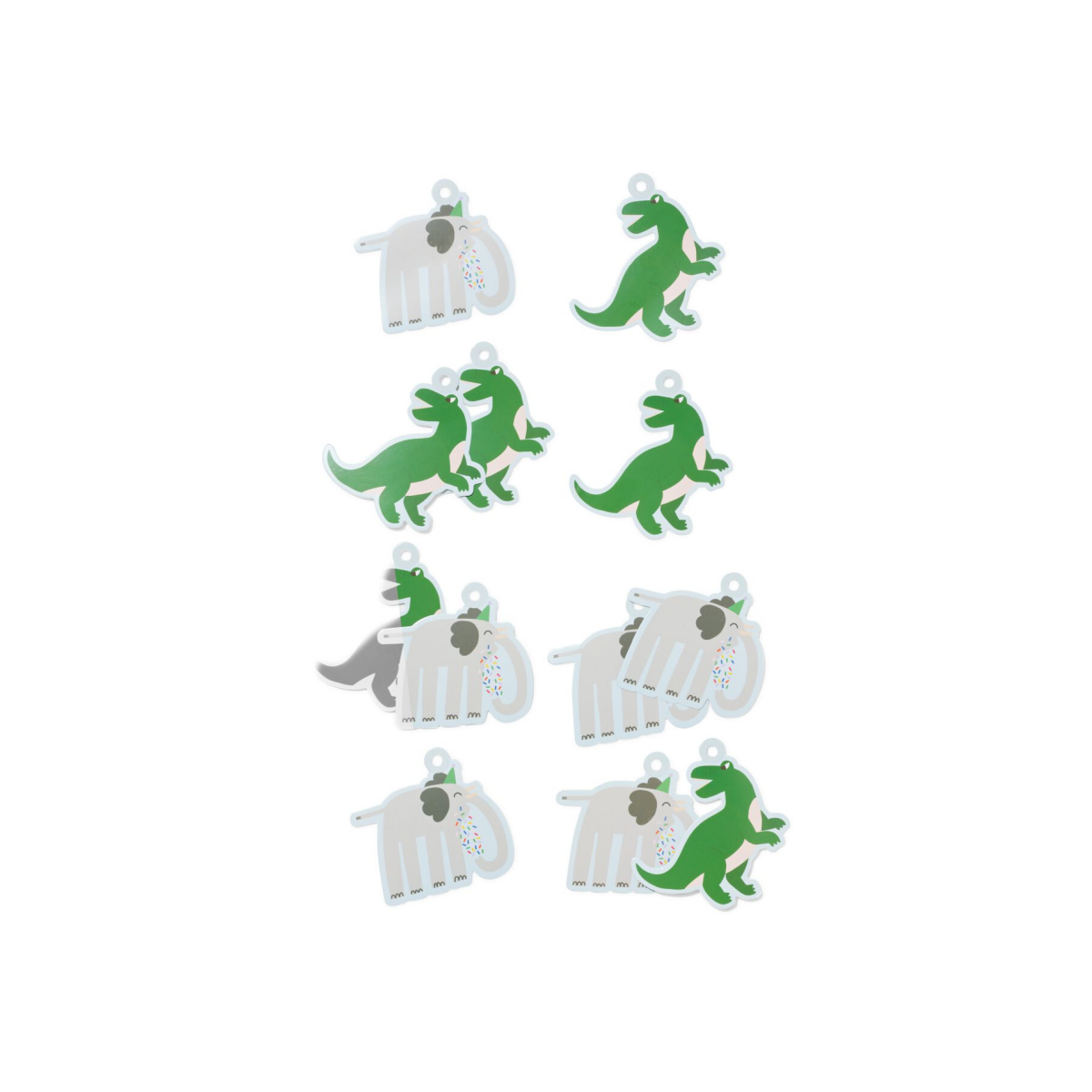 Cadeaulabels Feestbeesten - 12 Stuks