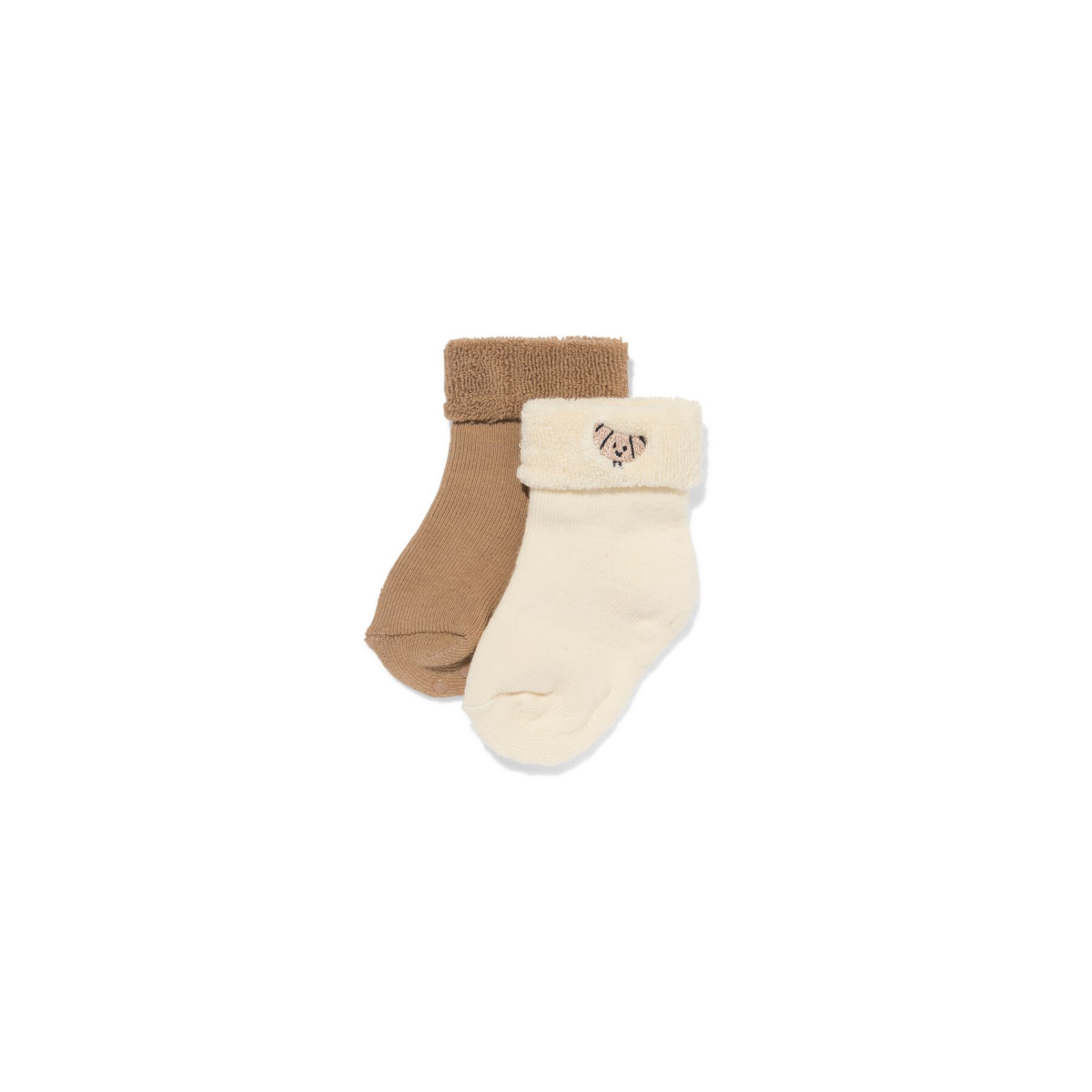 HEMA HEMA Babysokken Terry Croissant - 2 Paar Beige (beige)