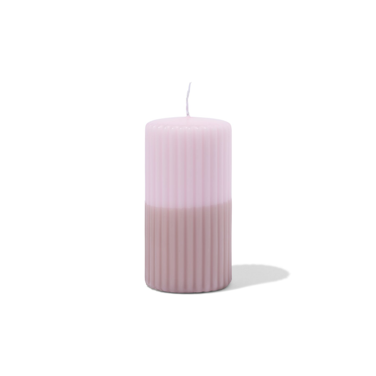 HEMA HEMA Stompkaars ⌀7x13cm Ribbel Naturel-lichtroze (lichtroze)