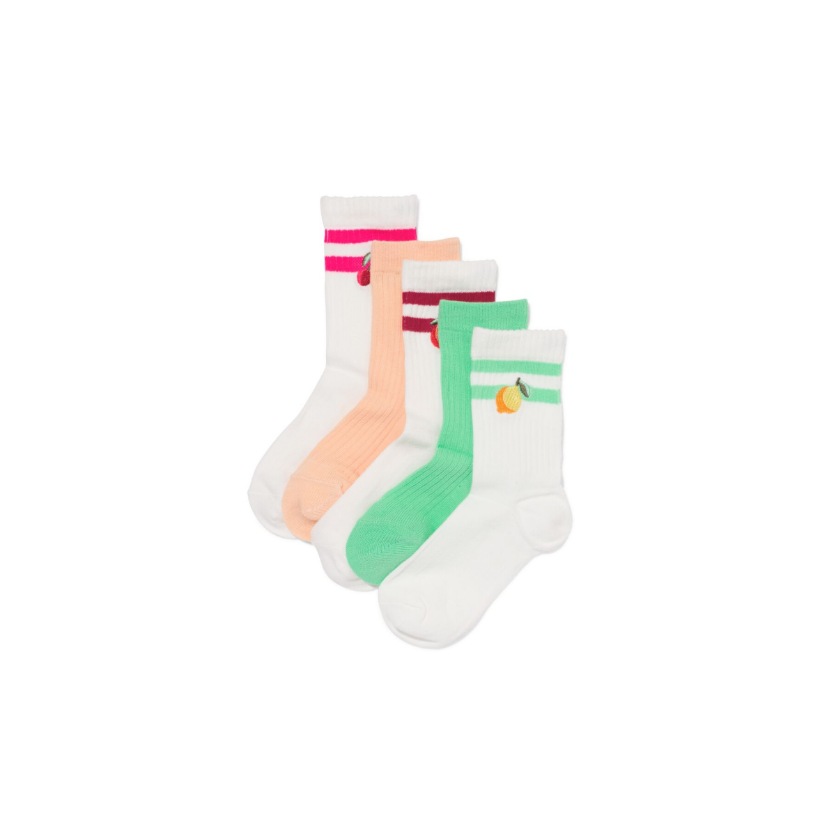 HEMA Kindersokken strepen fruit - 5 paar gebroken wit (gebroken wit)