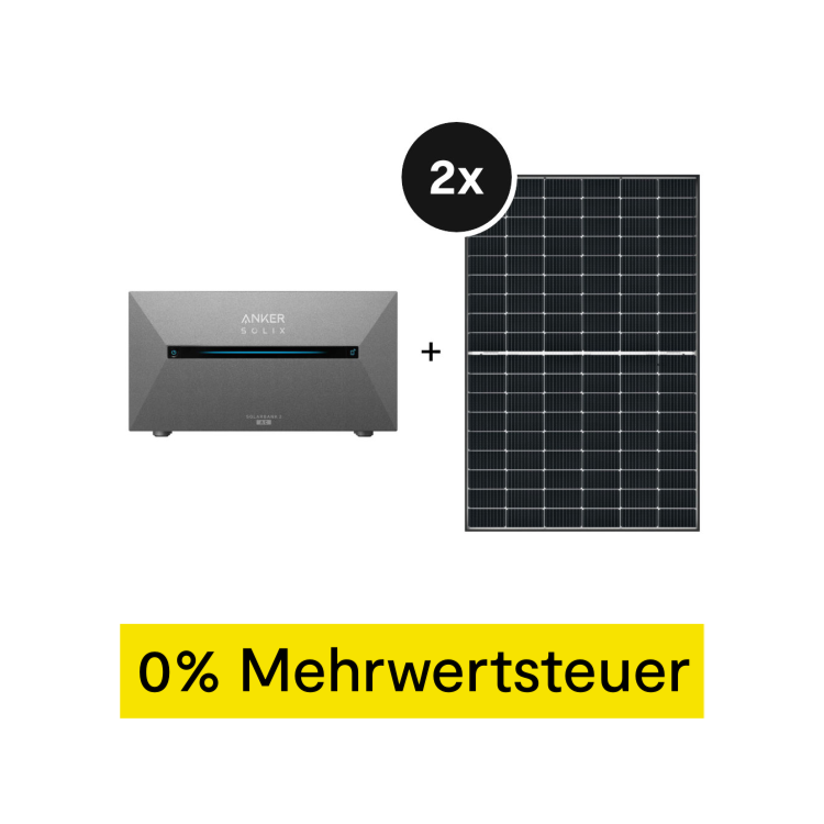 Anker SOLIX Balkonkraftwerk (2x Viessmann Vitovolt 300-DG 450 Wp) mit Solarbank 2 E1600 AC Speicher (+GRATIS Hombli Lichterkette)