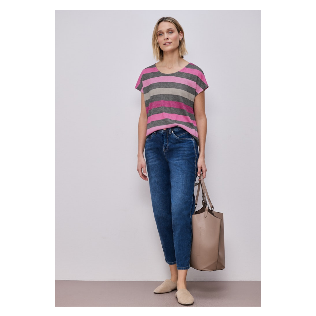 Street One - Damen T-Shirt - espresso brown - Größe: 42 - bei Tara-M