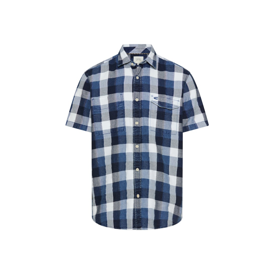 camel active Hemd Baumwolle Blau